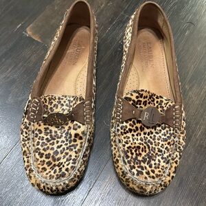 Ralph Lauren moccasins loafers animal print calf hair